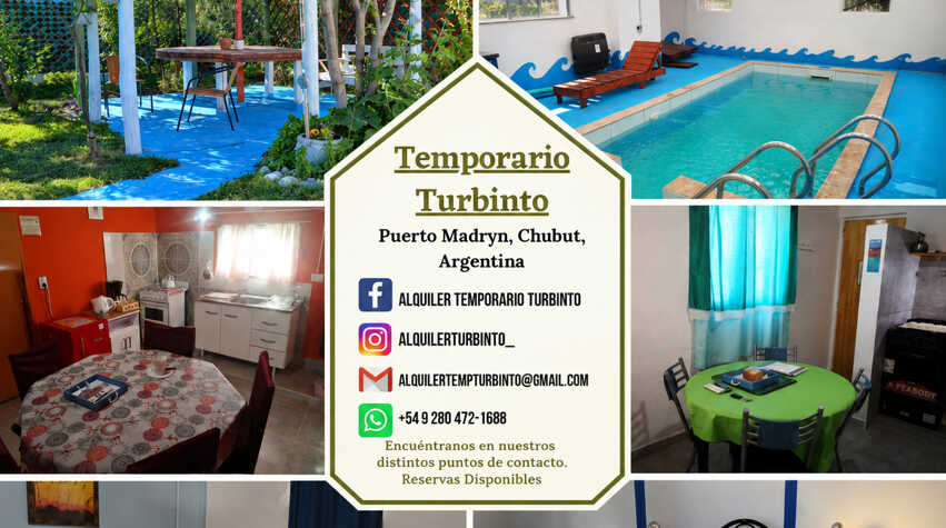 Foto principal de Alquiler temporario TURBINTO con piscina climatizada cubiert en Puerto Madryn