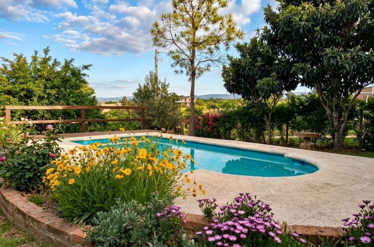 Foto principal de Cabaña con piscina, patio con mucho verde. en Potrero De Garay